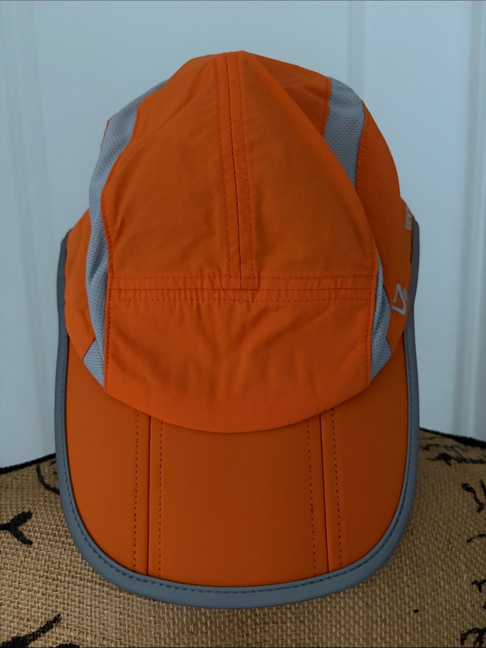 Lightweight High-Visibility Orange Running Cap with Reflective Accents